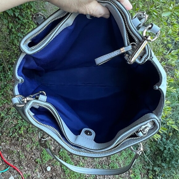 COACH Shoulder Bag Tote Satchel Carryall Women’s Light Blue w Silver Hardware - Picture 9 of 13